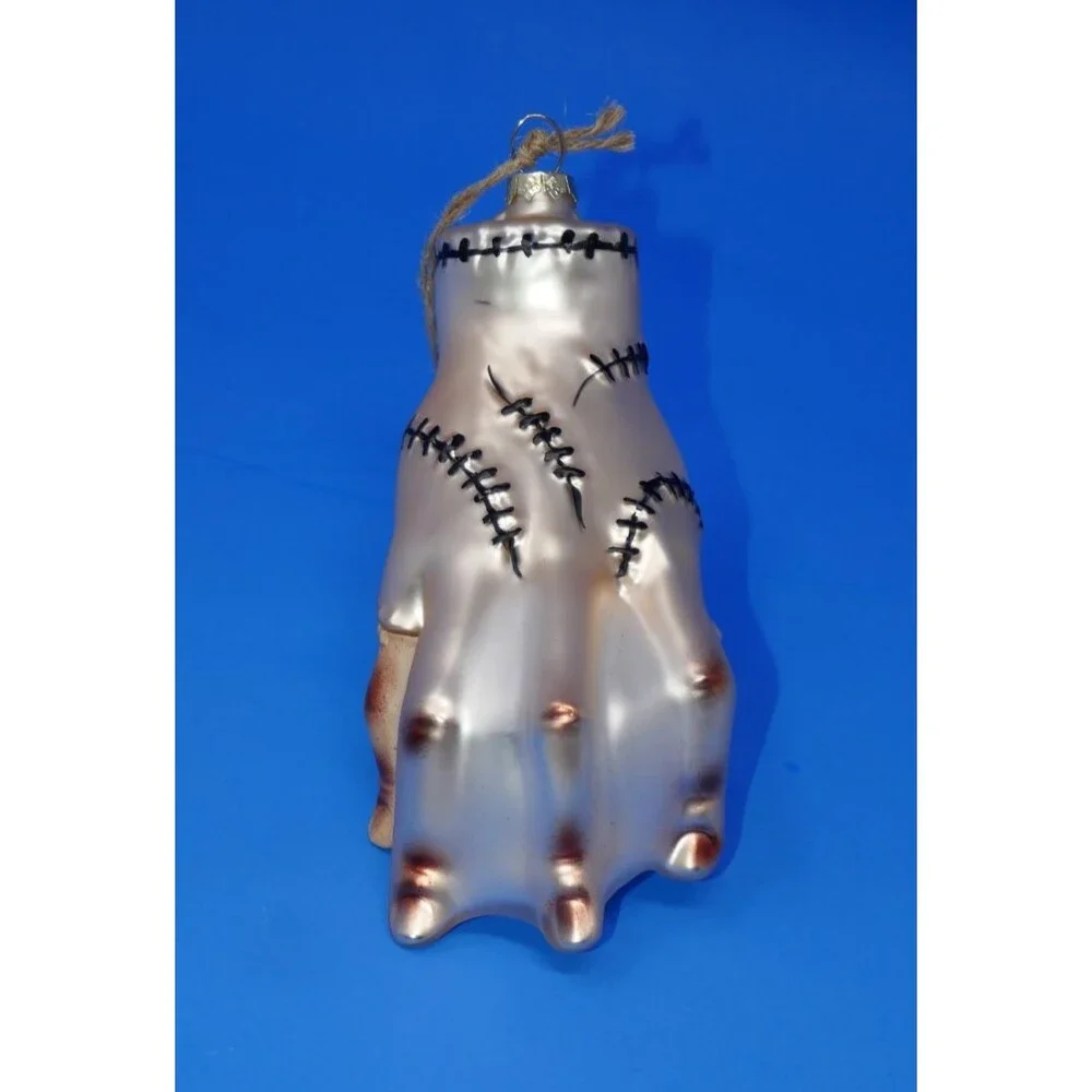 Pottery Barn Wednesday Addams Family Thing Halloween Glass Ornament